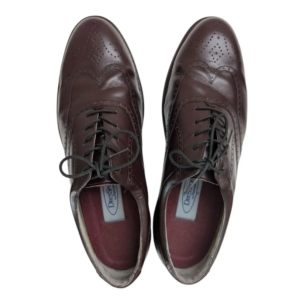 Rockport DresSports Men's 9M Burgundy Leather Wingtip Vibram Dress Shoes Career
